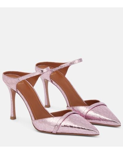 Malone Souliers Mules Uma 90 in pelle stampata - Rosa