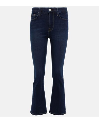 FRAME Jeans cropped bootcut a vita alta - Blu