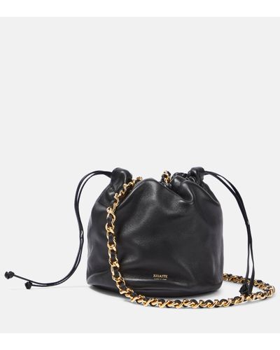 Khaite Aria Small Leather Bucket Bag - Black
