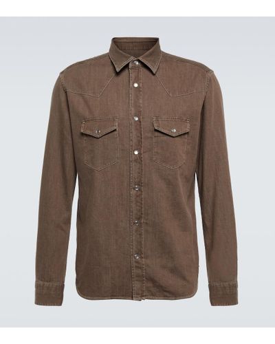 Tom Ford Westernhemd aus Baumwolle - Braun