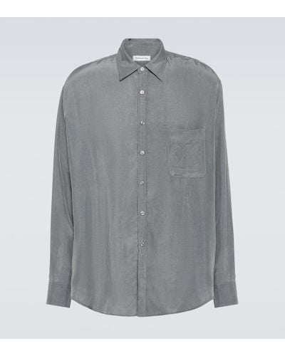 Frankie Shop Leland Cupro Shirt - Gray