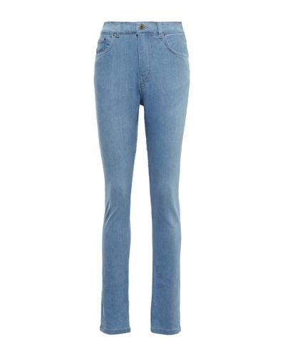 Y. Project Paneled High-rise Skinny Jeans - Blue