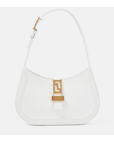 Versace Greca Goddess Small Leather Shoulder Bag - White