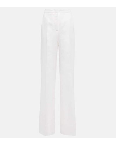Max Mara Pantalones Brusson de lino con tiro alto - Blanco