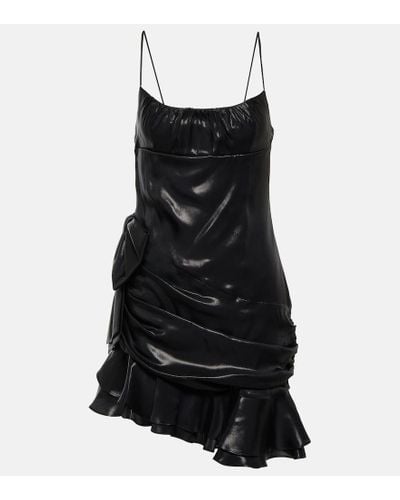 Alessandra Rich Draped Minidress - Black