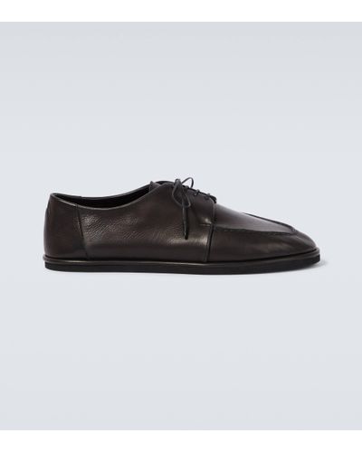 AURALEE Leather Derby Shoes - Black