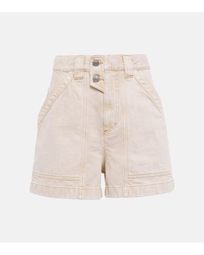 Isabel Marant Shorts en denim de algodon - Neutro