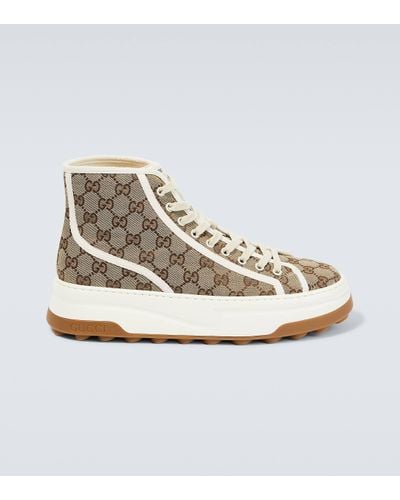 Gucci GG Canvas High-top Trainer - Brown