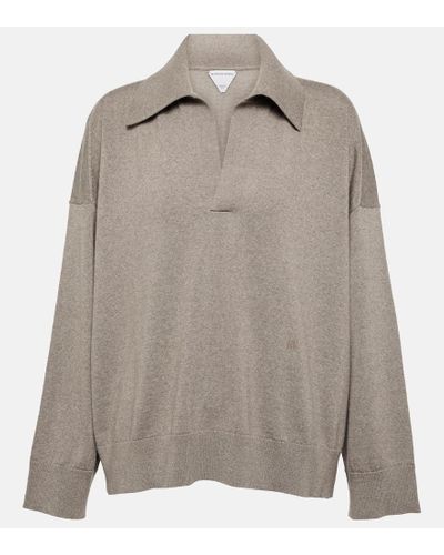Bottega Veneta Wool Polo Sweater - Gray
