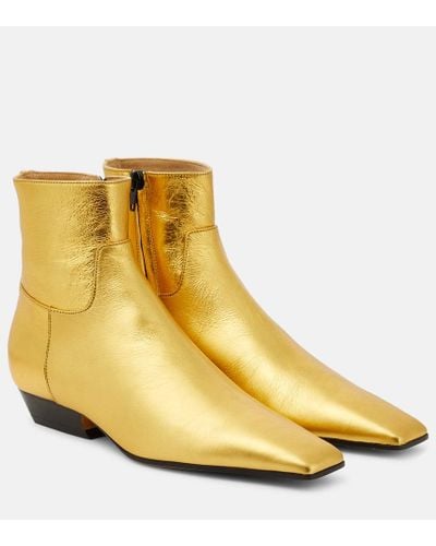 Khaite Marfa 40 Metallic Leather Ankle Boots