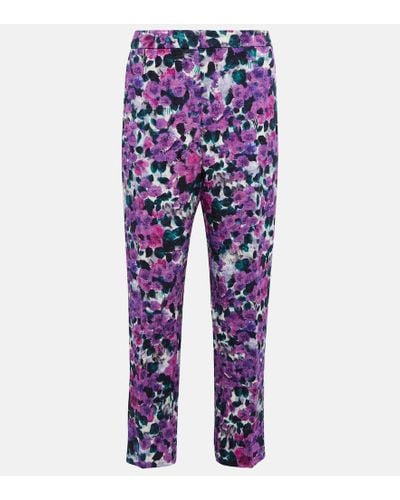 Dries Van Noten Pantaloni regular con stampa - Blu