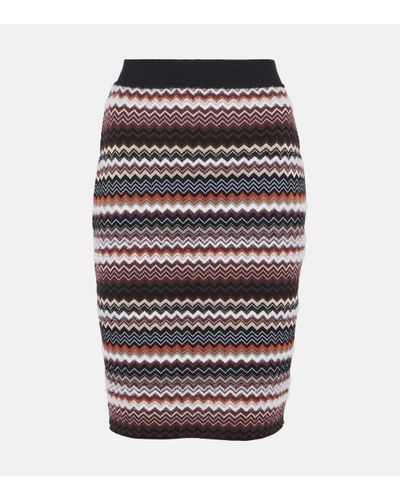 Missoni Zig Zag Wool-blend Pencil Skirt - Black