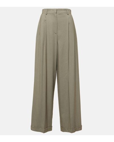 Tod's Mid-rise Wide-leg Pants - Natural