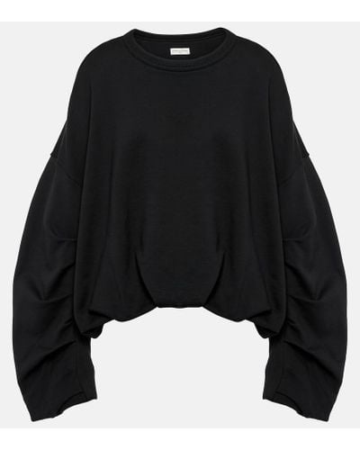 Dries Van Noten Oversized Cotton Jersey Sweatshirt - Black