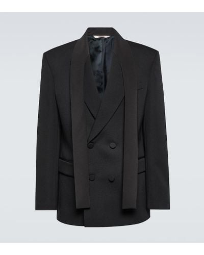 Valentino Virgin Wool Double-breasted Jacket - Black