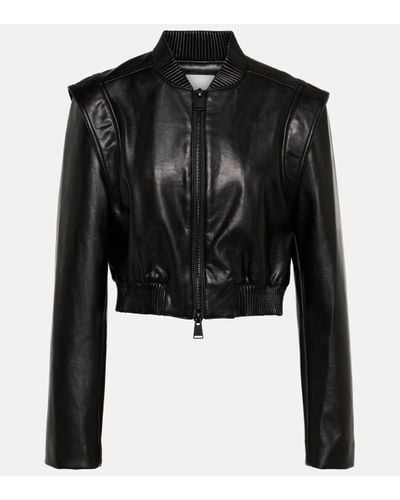 Jonathan Simkhai Veste bomber en cuir synthetique - Noir