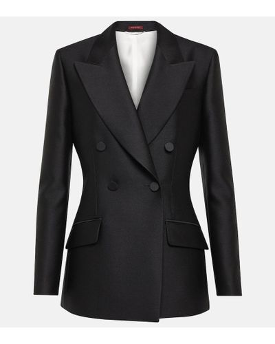 Gucci Double-breasted Wool And Silk Blazer - Black