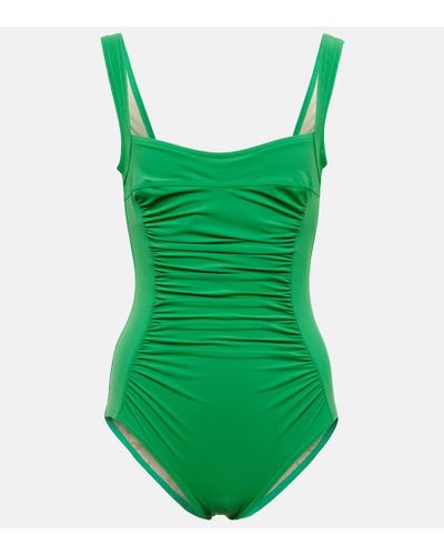 Karla Colletto Costume intero Basics con volant - Verde