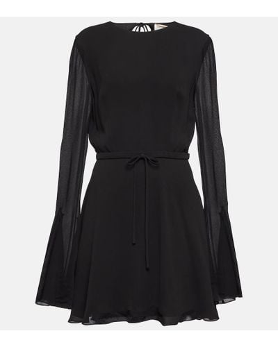 Saint Laurent Vestido corto drapeado - Negro