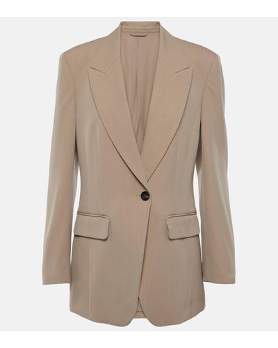 Brunello Cucinelli Wool-blend Blazer - Natural