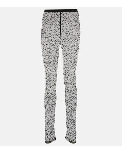 Isabel Marant Tanael Crystal-embellished leggings - Grey