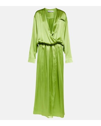 Christopher Esber Vestido camisero de seda estampado - Verde