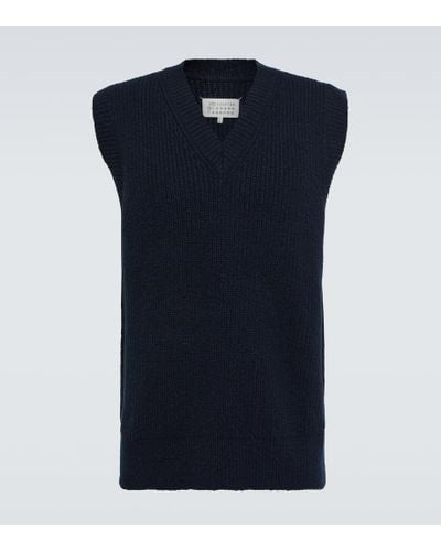 Maison Margiela Donegal Wool And Cashmere Tabard Vest - Blue