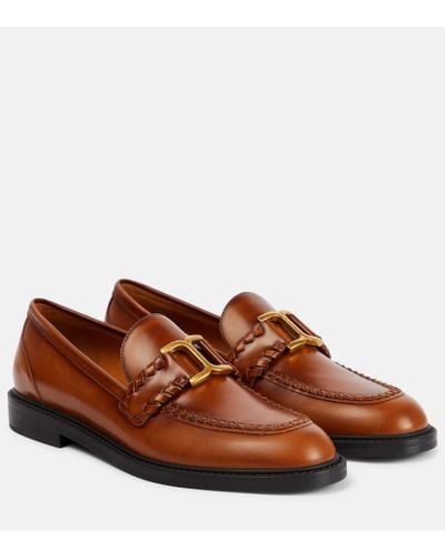 Chloé Marcie Leather Loafers - Brown