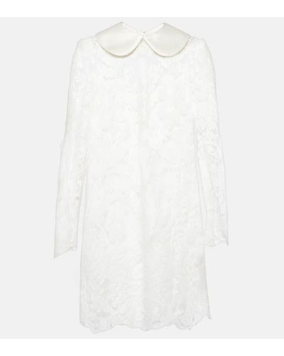Dolce & Gabbana Vestido corto de encaje chantilly - Blanco