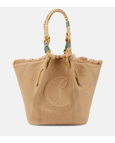 Christian Louboutin Shopper By My Side de lona con piel - Neutro