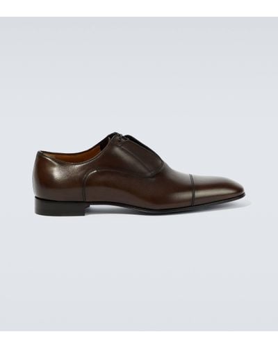 Christian Louboutin Greghost Leather Oxford Shoes - Brown