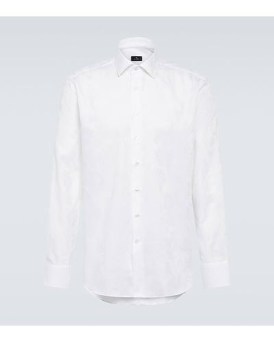 Etro Paisley Jacquard Cotton Shirt - White