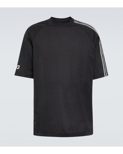 Y-3 T-Shirt 3-Stripes aus einem Baumwollgemisch - Schwarz