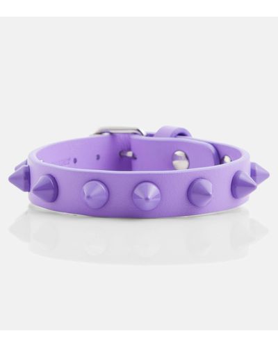 Christian Louboutin Loubilink Embellished Leather Bracelet - Purple