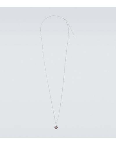 Saint Laurent Victorian Heart Charm Necklace - White