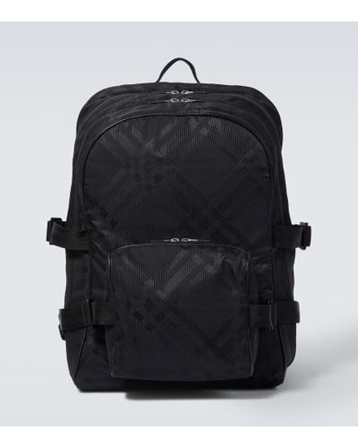 Burberry Jacquard Checked Backpack - Black