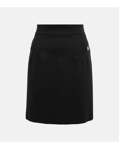Dolce & Gabbana Logo High-rise Jersey Miniskirt - Black