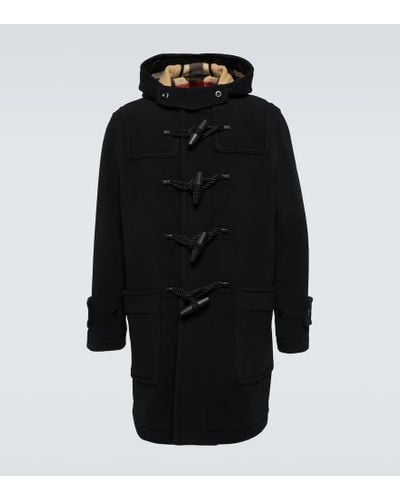 Burberry Trenca Greenwich de lana tecnica - Negro