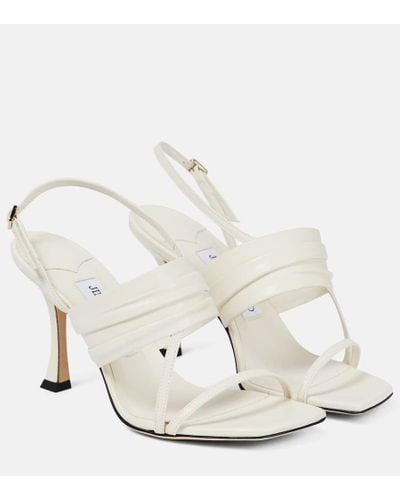 Jimmy Choo Beziers 90 Leather Sandals - White