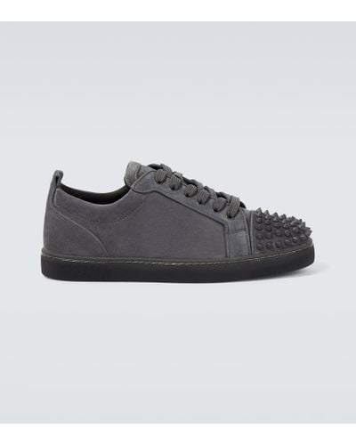 Christian Louboutin Sneakers Louis Junior Spikes in suede - Nero
