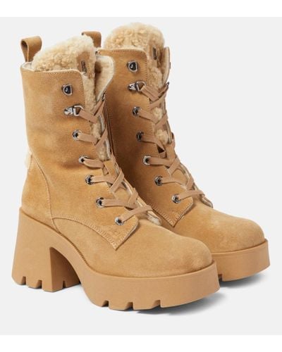 Bogner Seoul 1b Shearling-lined Suede Ankle Boots - Natural