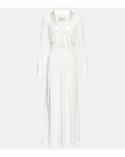 RIXO London Robe de mariee Jodie en soie - Blanc