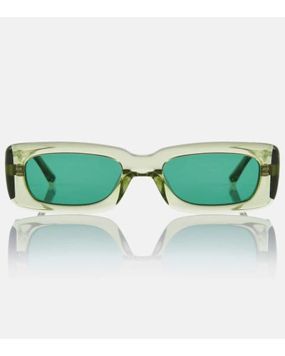 The Attico X Linda Farrow Mini Marfa Rectangular Sunglasses - Green