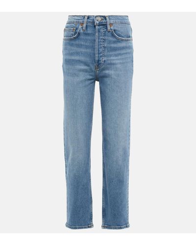 RE/DONE High-rise Straight Jeans - Blue