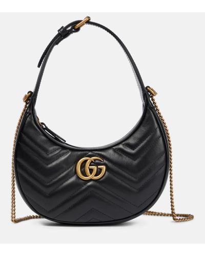 Gucci Halbmondförmige GG Marmont Mini-Tasche - Schwarz