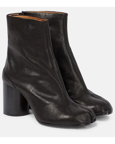 Maison Margiela Tabi Leather Ankle Boots - Black