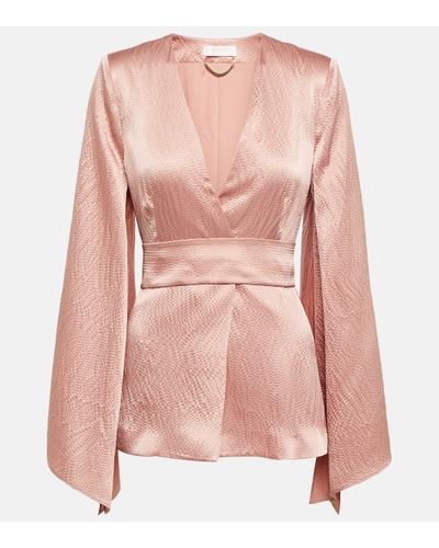 Max Mara Bridal Occhi Belted Silk Jacket - Pink