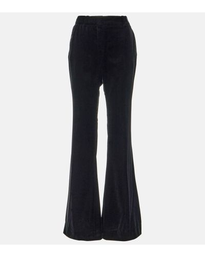 Nina Ricci Velvet Bootcut Trousers - Blue