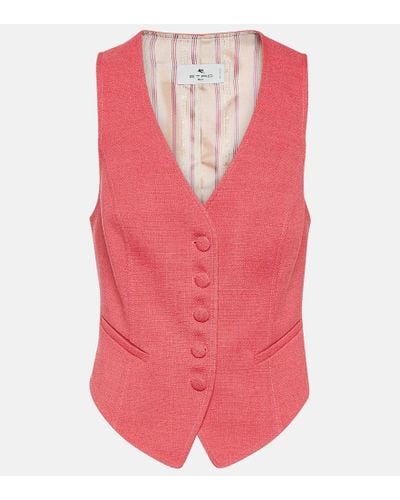 Etro Single-breasted Vest - Pink