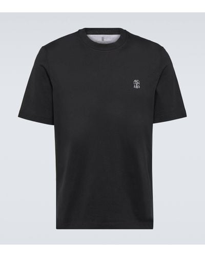 Brunello Cucinelli T-shirt en coton - Noir